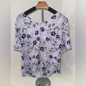 Ivanka Trump- Floral Purple Blouse - Small